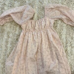 Pink Floral Off-Shoulder Dress